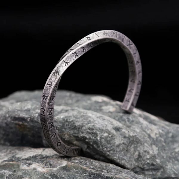 Viking Arm Ring – Twist Cuff Rune Engraved